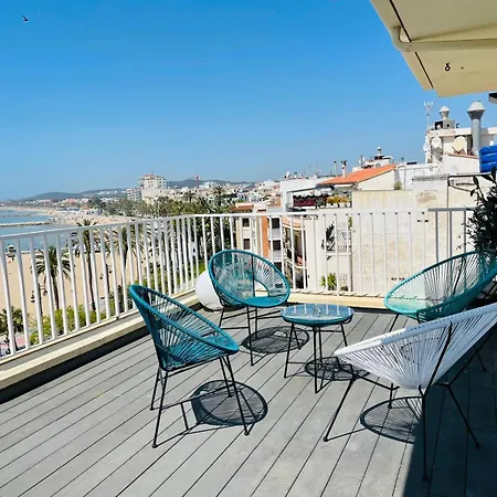 Apartament Atico Con Fantasticas Vistas Al Mar Y La Iglesia Sitges Pokój zdjęcie